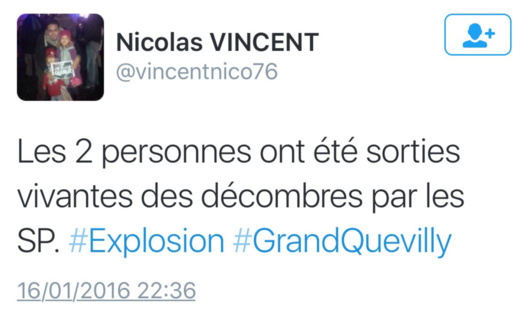 Explosion de gaz ce soir à Grand-Quevilly : deux personnes sous les décombres 
