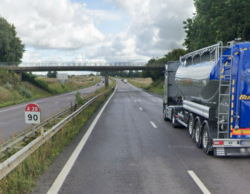 L’accident s est produit au niveau du point kilométrique 90 dans le secteur de Quincampoix - illustration