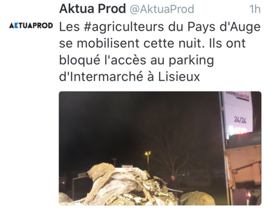 Après Caen, les agriculteurs sont passés à l'action cette nuit à Lisieux Après Caen, les agriculteurs sont passés à l'action cette nuit à Lisieux