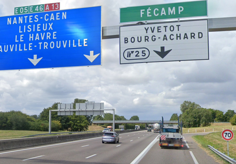 Les fermetures concernent les deux bretelles du diffuseur n°25 à Bourg-Achard Les fermetures concernent les deux bretelles du diffuseur n°25 à Bourg-Achard