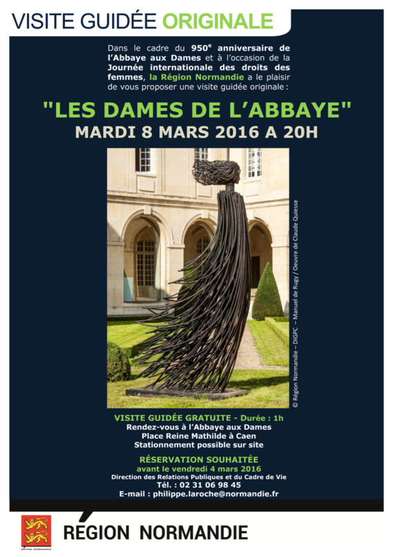 « Les Dames de l’Abbaye » : visite guidée nocturne le 8 mars, à Caen « Les Dames de l’Abbaye » : visite guidée nocturne le 8 mars, à Caen