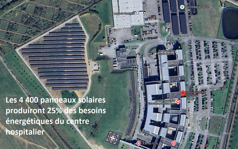 Energie. 4 400 panneaux photovoltaïques installés sur le site du centre hospitalier d’Évreux Energie. 4 400 panneaux photovoltaïques installés sur le site du centre hospitalier d’Évreux