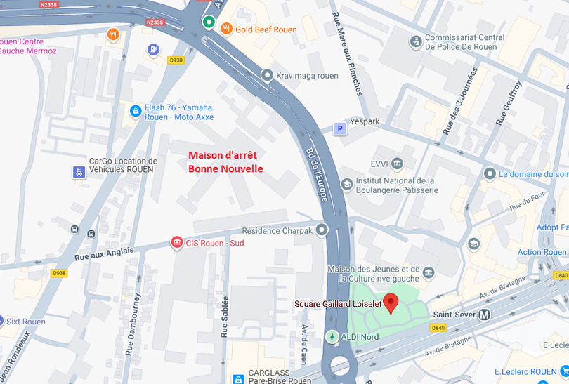 Le drone était piloté à distance depuis le square Gaillard-Loiselet, situé à quelques centaines de mètres de le la prison, de l'autre côté du boulevard de l'Europe.