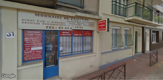 Le numismate tire sur le braqueur et le blesse au visage, ce matin à Rouen Le numismate tire sur le braqueur et le blesse au visage, ce matin à Rouen