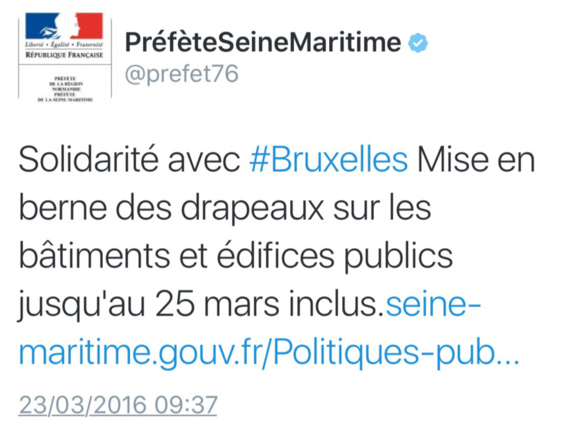 Attentats de Bruxelles : le Havre et Caudebec-lès-Elbeuf déploient le drapeau de la Belgique 