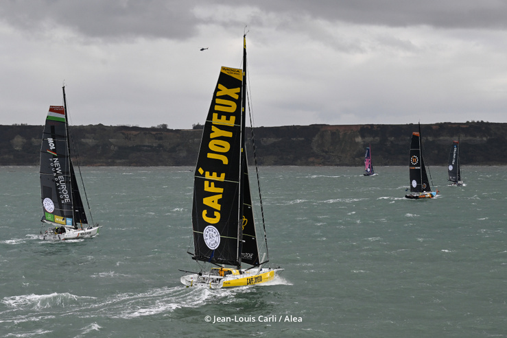 Le départ Imoca de la Transat Café L'OR - Photo Jean-louis Carli/Alea