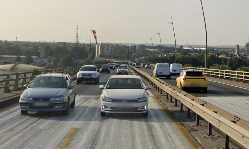 Suite à la fermeture du viaduc de Calix, la circulation a été très compliquée ce lundi matin autour de Caen - illustration Google Maps