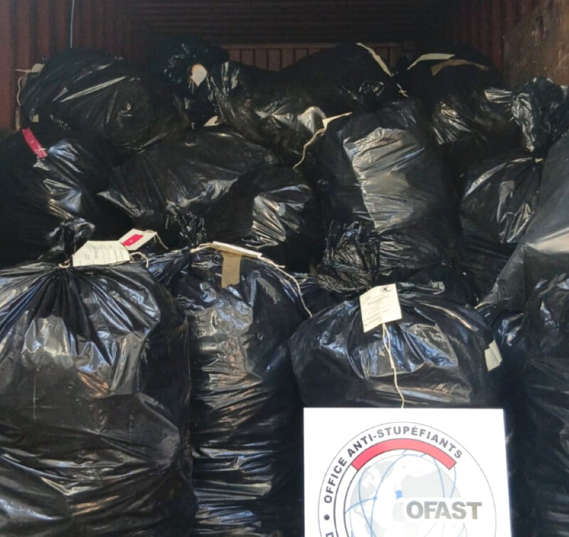 L'herbe de cannabis était conditionnée dans ces sacs lorsqu'ils ont été saisis au Havre - Photo DIPN76/X