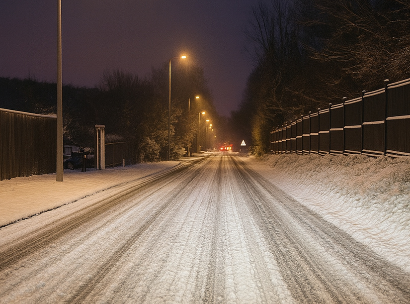 La neige et le verglas ont rendu la circulation plus difficile dans certains secteurs de l'Eure, ce samedi soir -  Illustration infonormandie