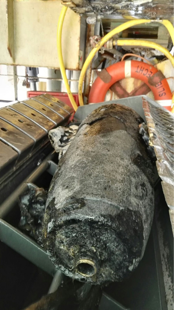 La bombe historique était considérée poentiellement dangereuse par les démineurs (Phoro@Marine nationale) La bombe historique était considérée poentiellement dangereuse par les démineurs (Phoro@Marine nationale)