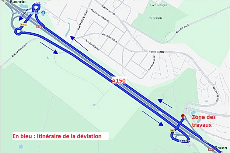 Sondages géotechniques sur l'A150 à Maromme : prolongement des travaux jusqu’au vendredi 5 décembre