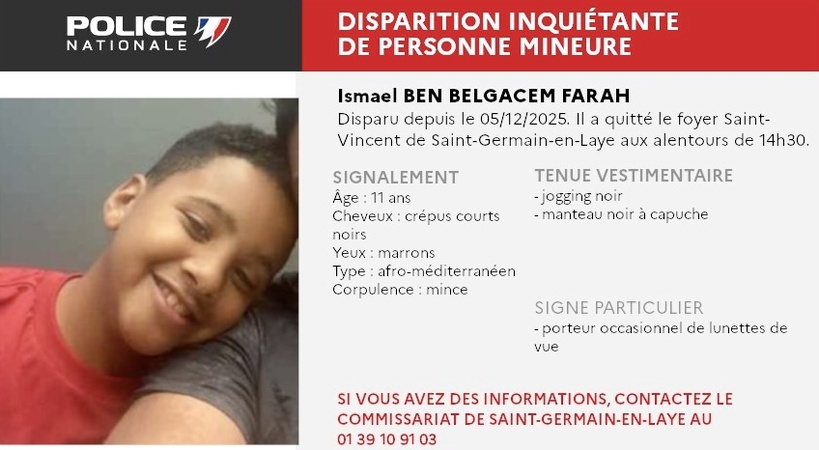 Yvelines. Aidez la police à retrouver Ismael, 11 ans, disparu depuis vendredi Yvelines. Aidez la police à retrouver Ismael, 11 ans, disparu depuis vendredi