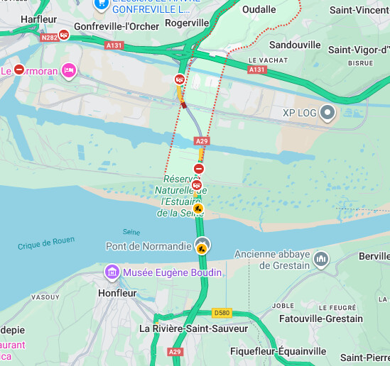 Accident sur l’A29 à Oudalle : un véhicule de pompiers percuté, 10 victimes au total