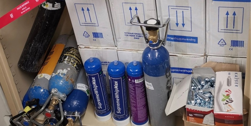 Régulièrement, des quantités plus ou moins importantes de cartouches de protoxyde d'azote sont saisies par les forces de l'ordre - Photo Police nationale du Havre/X