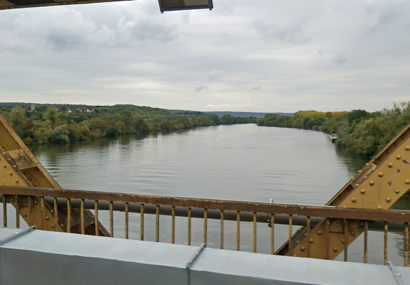 La Seine vue depuis le pont de Courcelles, avant le début de sa rénovation  - Illustration Google Maps