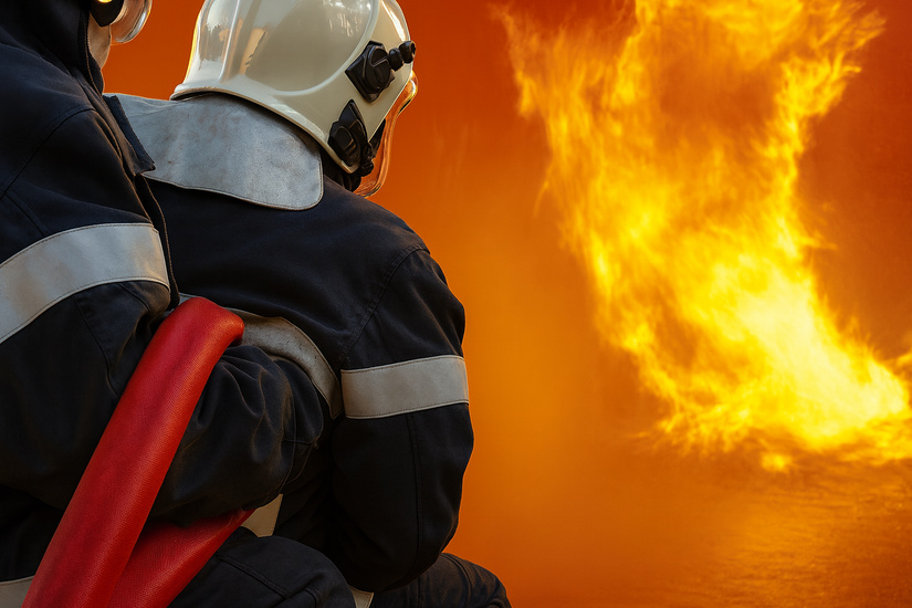 Le feu a éteint au moyen d'une lance. Aucun blessé n'est à déplorer - Illustration