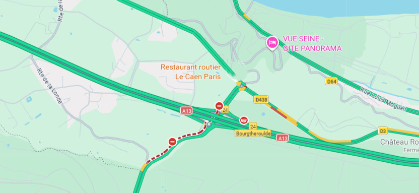 Eure : un camion accidenté perturbe la circulation sur l’A13, à hauteur de Bourgtheroulde