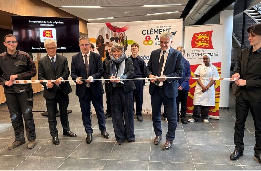 Le lycée entièrement rénové a été inauguré officiellement ce vendredi par Hervé Morin - Photo Région Normandie