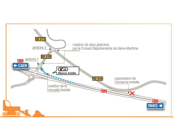 Autoroute A13 : la nouvelle bretelle de Maison Brûlée mise en service mercredi 1er juin Autoroute A13 : la nouvelle bretelle de Maison Brûlée mise en service mercredi 1er juin