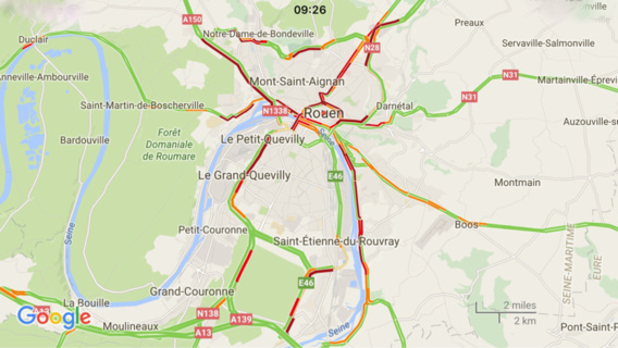 Manifestations : circulation paralysée ce matin à Rouen Manifestations : circulation paralysée ce matin à Rouen