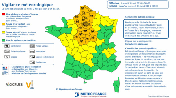 Pluie et inondation : la Seine-Maritime et l'Eure maintenus en vigilance orange Pluie et inondation : la Seine-Maritime et l'Eure maintenus en vigilance orange