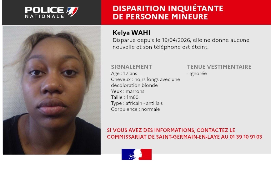 Appel à témoins : une adolescente de 17 ans portée disparue à Saint-Germain-en-Laye