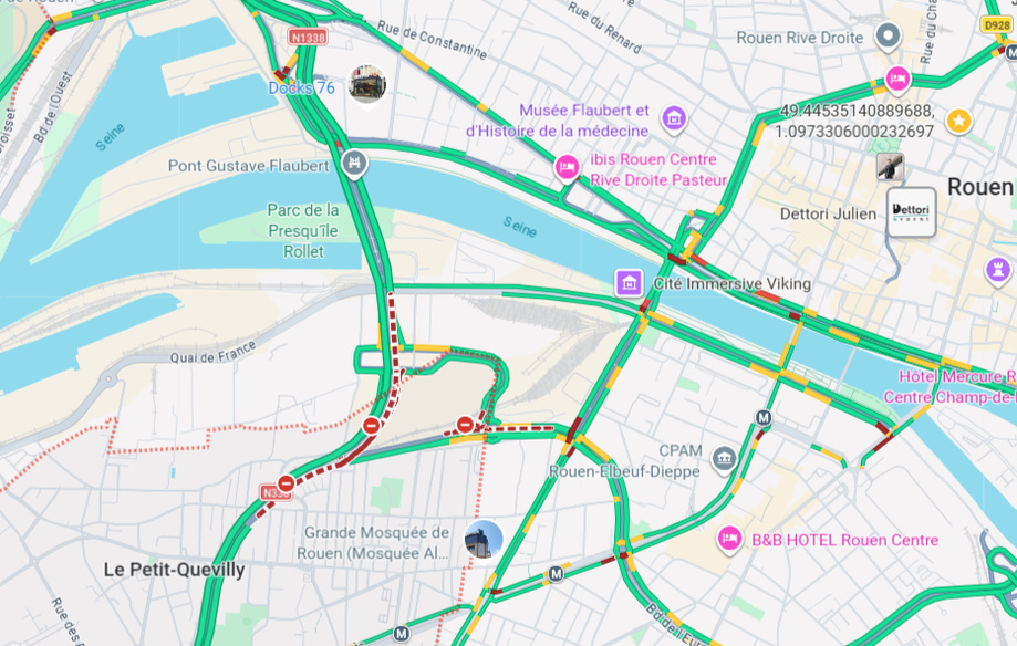 Pont Flaubert à Rouen : trois nuits de fermeture pour les travaux de raccordement à la Sud III