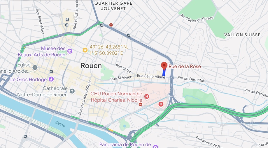 Rouen : incendie en cours rue de la Rose, une victime incommodée par les fumées Rouen : incendie en cours rue de la Rose, une victime incommodée par les fumées