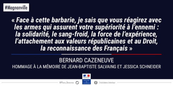 Hommage de la Nation aux deux policiers des Yvelines assassinés Hommage de la Nation aux deux policiers des Yvelines assassinés