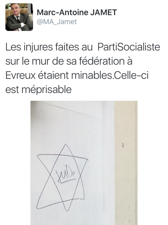 Tags racistes et antisémites sur la permanence du PS à Évreux : un SDF identifié et interpellé Tags racistes et antisémites sur la permanence du PS à Évreux : un SDF identifié et interpellé