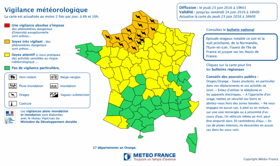 Orages et rafales de vent : la vigilance orange maintenue en Normandie et en Île-de-France Orages et rafales de vent : la vigilance orange maintenue en Normandie et en Île-de-France