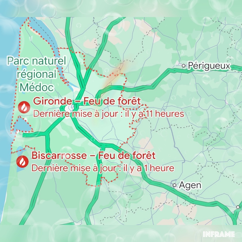 La zone que Bison futé recommande d’éviter La zone que Bison futé recommande d’éviter