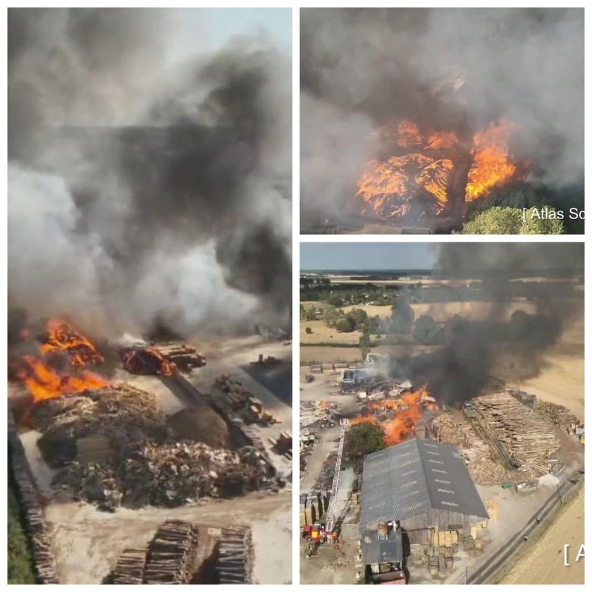 Le Sdis de l'Eure a déployé un dispoitif exceptionnel de lutte contgre l'incendie à Mesnil-en-Ouche et Saint-Maclou, face à l'ampleur des deux sinistres - Photos © Sdis27
