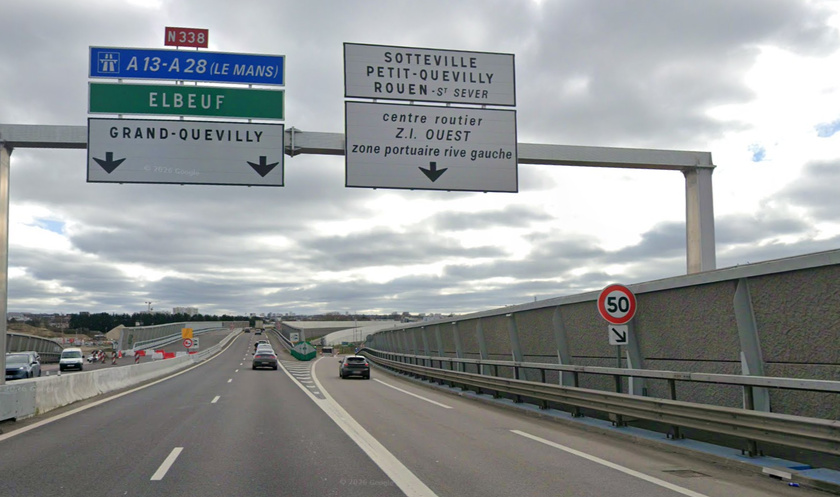 La RN338 sera fermée dans le sens Rouen vers Paris de 21 heures à 6 heures, afin de permettre l'inspection détaillée des murs de la bretelle Stalingrad