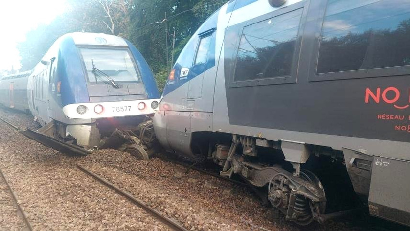 44 voyageurs du TER qui a déraillé ce vendredi soir ont été blessées, dont un, une jeune femme de 18 ans, qui a été transportée en urgence absolue vers le CHU de Rouen. - Photo publiée sur  X par Spotting_92