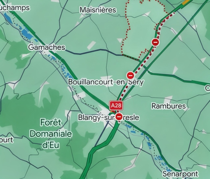 Un poids lourd couché sur les voies, l’autoroute A28 coupée vers Abbeville