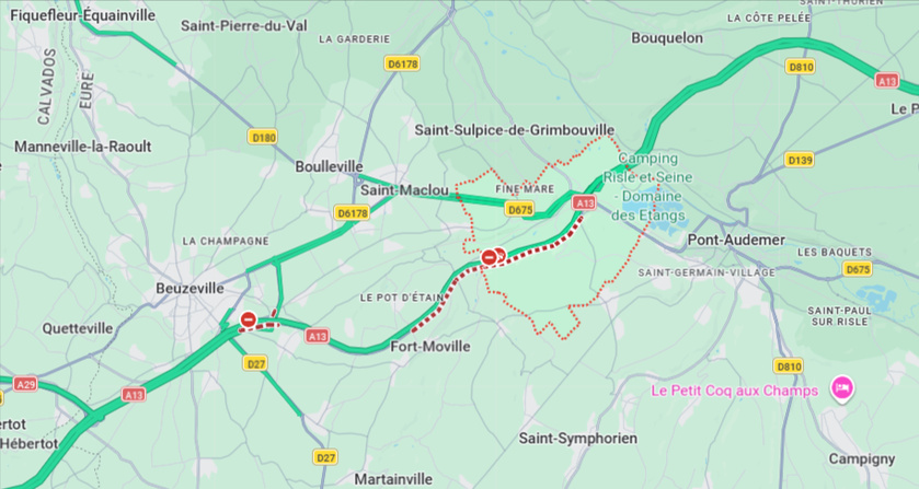 L'accident est survenu au niveau de la commune de Toutainville, en direction de Paris L'accident est survenu au niveau de la commune de Toutainville, en direction de Paris