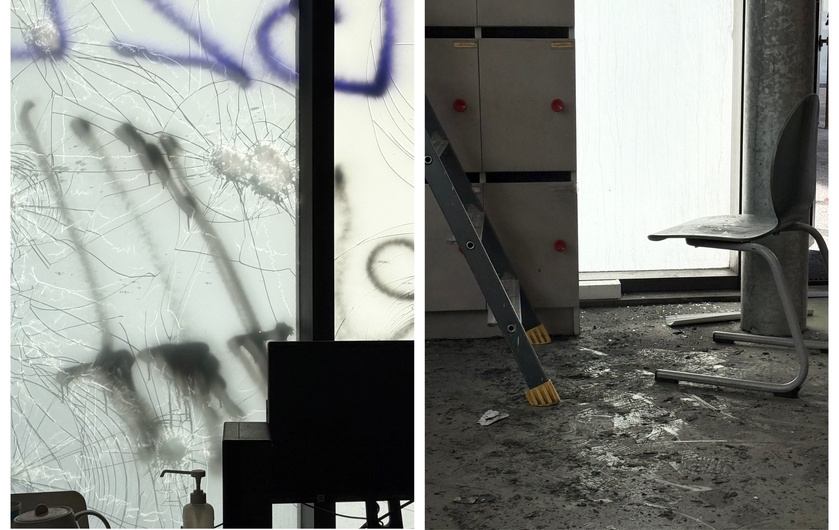 Photos de dégradations commises dans des établissements scolaires publiées par la préfecture 76 sur ses réseaux sociaux
