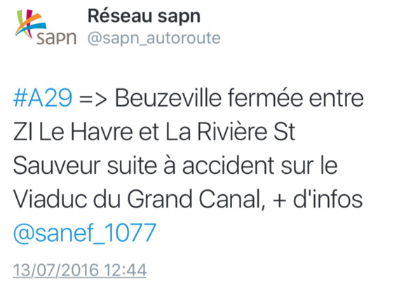 Le Havre : accident entre deux poids-lourds, le Grand canal fermé dans les deux sens