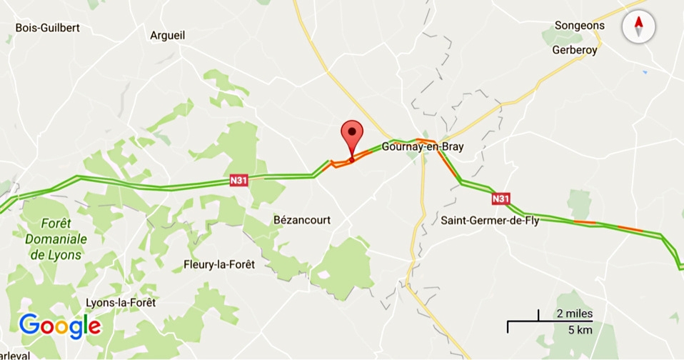 Face à face mortel sur la N31 à Avesnes-en-Bray (Seine-Maritime) : un homme de 35 ans est décédé 