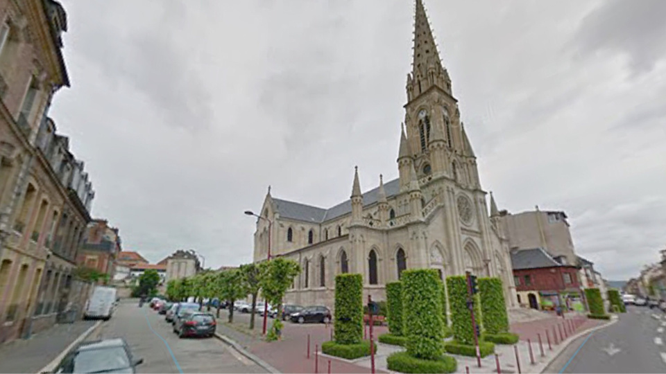 L'église de l'Immaculée-Conception dans le centre-ville d'Elbeuf (Illustration@Google Maps)