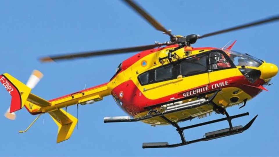 La victime a été transportée à l'hôpital du Havre par l'hélicoptère de la sécurité civile, Dragon 76 (Illustration)