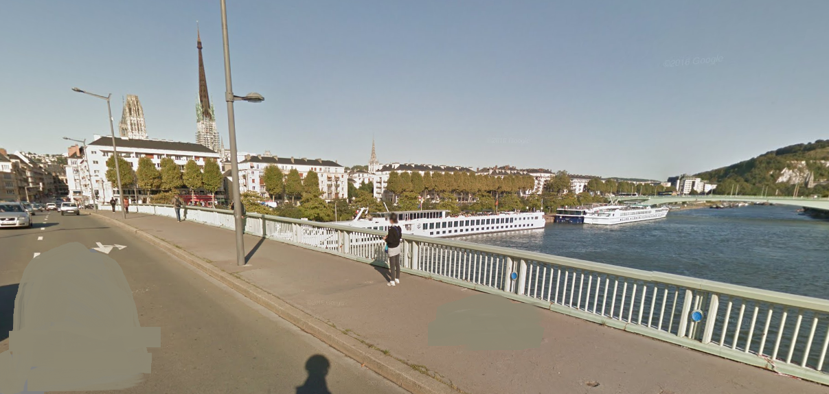 D'après des témoins, la personne est tombée au niveau du pont Boieldieu, à Rouen (Illustration)