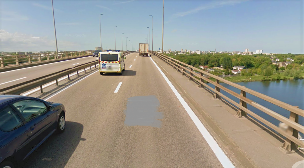 Le viaduc de Calix, à Caen (Illustration © Google Maps)