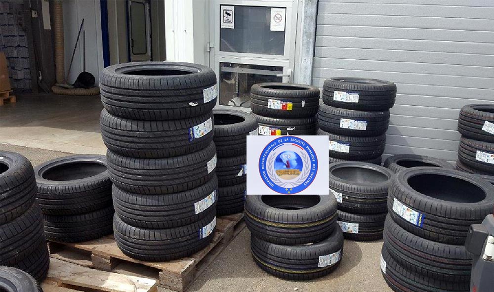 70 pneus ont été retrouvés lors des perquisitions (Photo @ DDSP78)