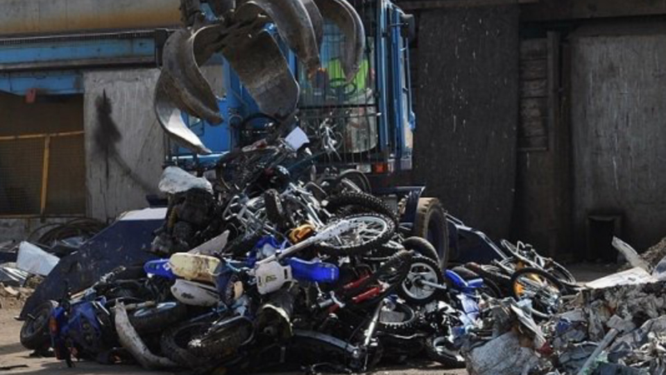 Dans nombre de cas, les motos, quad et autres engins non homologués sont saisis et détruits par les services de police (photo @ DDSP76)