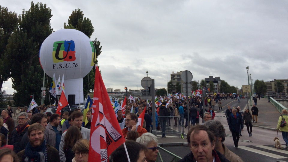 Entre 3 900 (selon la police) et 9 000 (selon la CGT) manifestants ont défilé dans les rues à Rouen (Photos : N.C./infonormandie)