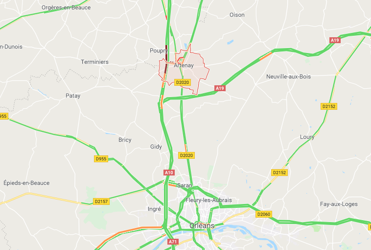 Circulation perturbée sur l'A10 au nord d'Orléans (Loiret) après un accident de poids-lourd