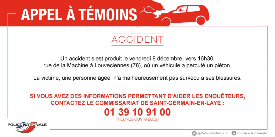 Accident mortel à Louveciennes : la police des Yvelines lance un appel à témoin 