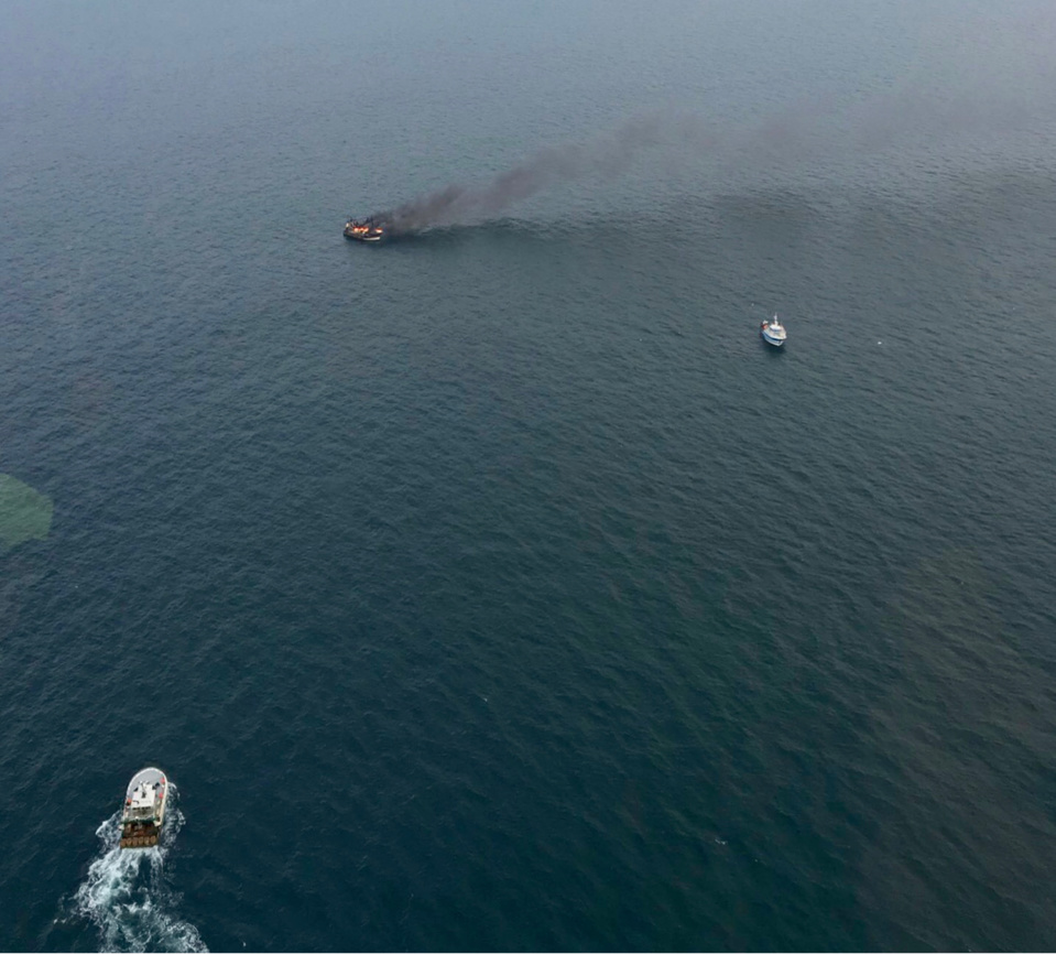Seine-Maritime : un chalutier en feu au large de Dieppe, l’équipage récupéré sain et sauf